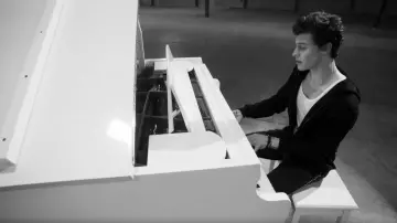 The pants with a border on the sides of Shawn Mendes in her video clip If I Can't Have You