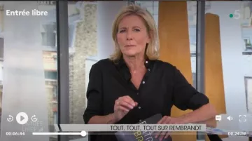 La chemise noire de Claire Chazal dans Entrée libre le 03.05.2019
