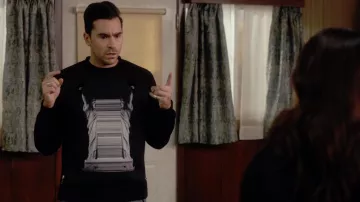 Neil Barrett Statue of Liberty Sweatshirt worn by David Rose (Dan Levy) in Schitt's Creek (S03E03)