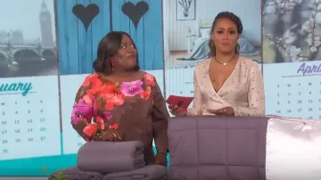 Anthropologie Maria Soie Robe portée par Eve sur Le discours du 11 Mars 2019