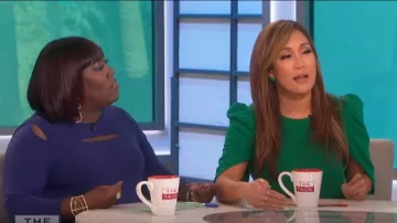 Halo noir Russo Combinaison portée par Carrie Ann Inaba sur Le Talk 05 Mars 2019