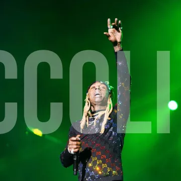 The sweater multi-colored patterned GG Lil Wayne at the festival, Broccoli City