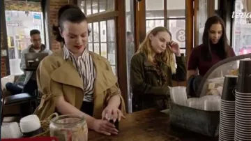 Simone Rocha Tan Tie Sleeves Coat worn by Maggie (Debi Mazar) in Younger (S04E02)