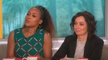 Asos two-piece tank in argyle pattern worn by Eve on The Talk April 08, 2019