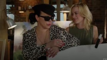 Nina Ricci Printed Coat with Silk worn by Maggie (Debi Mazar) in Younger (S04E04)