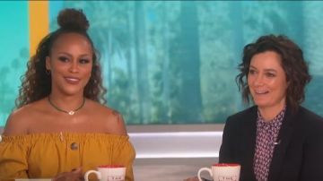 Zara Rustic Dress worn by Eve on The Talk April 30, 2019