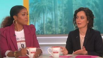 1.State  Puff Shoulder Blazer worn by Eve on The Talk May 01, 2019