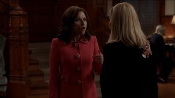 Dolce&Gabbana Rose Button Wool Coat worn by Selina Meyer (Julia Louis-Dreyfus) in Veep (S07E06)