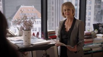 Saint Laurent Metallic Fitted Blazer worn by Jacqueline Carlyle (Melora Hardin) in The Bold Type (S03E04)