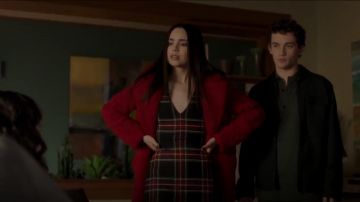 Maje Plaid Suit Romper worn by Ava Jalali (Sofia Carson) in Pretty Little Liars: The Perfectionists (S01E07)