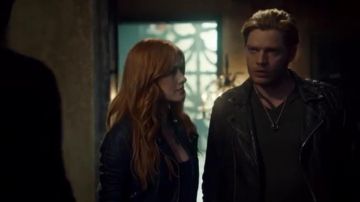 All Saints Conroy Leather Biker Jacket worn by Jace Wayland (Dominic Sherwood) in Shadowhunters (S03E21)