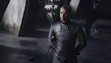 Unsullied leather Armour worn by Grey Worm (Jacob Anderson) in Game of Thrones (S08E05)