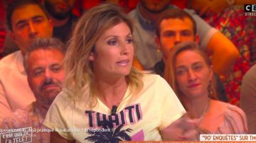 The yellow t-shirt Tahiti of Caroline Ithurbide in It is that of the tv ! the 09.05.2019