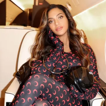 Marine Serre Dream Ball rubber clutch bag worn by Beyoncé as seen on her Instagram account