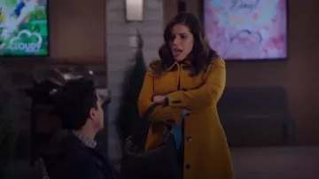 J. Crew italien double-chiffon de laine dame jour, manteau porté par Amy (America Ferrera) en Hypermarché (S04E19)