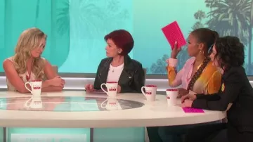 Vince Tossed Poppy Pleated Midi Dress worn by Denise Richard  on The Talk May 10,2019