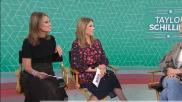 Lela Rose Floral-Print Bell-Sleeve Dress worn by Jenna Bush Hager on Today April 17, 2019