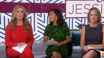 MICHAEL Michael Kors Studded Palm-Print Sheath Dress worn by Sheinelle Jones on Today April  17, 2019