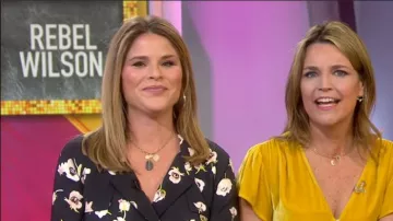 Lela Rose Double-Breasted Floral-Print Blouse worn by Jenna Bush Hager on Today May 3, 2019