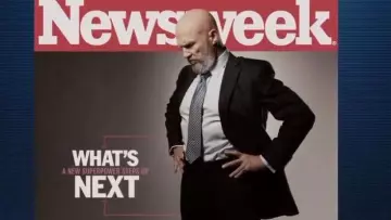 Newsweek Magazine con portada de Obadiah Stane (Jeff Bridges) como se ve en Iron Man