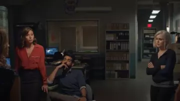 Equipment Keira Silk Shirt in Pinot Noir worn by Aly Michalka in iZombie (S05E02)