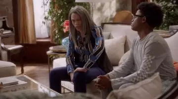 Diane von Fursteberg Stripe Button-Down Silk Shirt worn by Marjorie Palmiotti (Clea DuVall) in Veep (S07E07)