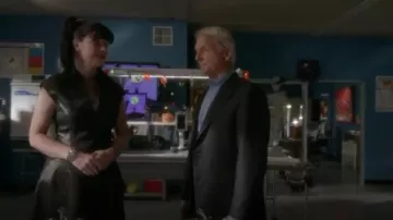 Halston Heritage Cap Sleeve Metallic Fit and Flare Cocktail Dress worn by Abby Sciuto (Pauley Perrette) in NCIS (S13E06)