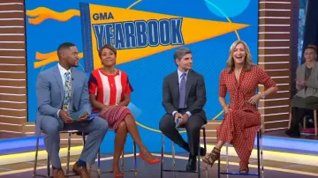 Topshop Cheval de Pièce de monnaie de Midi Robe portée par Lara Spencer sur Good Morning America le 13 Mai 2019