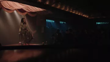 The long dress gold worn by Veronica Lodge (Camila Mendes) in Riverdale S03E21