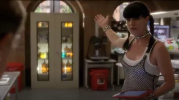 Urban Outfitters Abbey Dawn Avril Lavigne Xs Black Mesh Tank Top worn by Abby Sciuto (Pauley Perrette) in NCIS (S08E03)