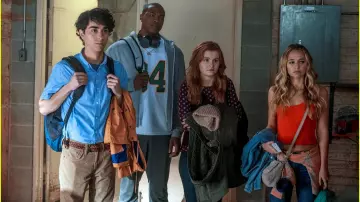 Nike light blue Backpack worn by Young Fridge (Ser'Darius Blain) in Jumanji: Welcome to the Jungle movie wardrobe