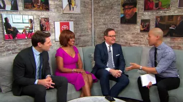 Safiyaa  Buttoned Crepe Cocktail Dress worn by Gayle King on CBS This Morning May 14,2019