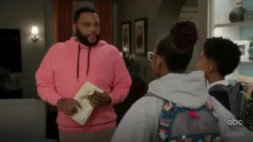 Palm Angels Oversized Logo Print Loopback Cotton Jersey Hoodie worn by Andre 'Dre' Johnson (Anthony Anderson) in black-ish (S05E22)