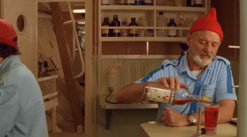 The bottle of Campari Steve Zissou in The life aquatic