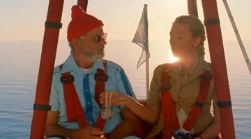 The glass Campari vintage Steve Zissou in The life aquatic