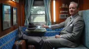The gray suit of Bill Murray in aboard the Darjeeling Limited