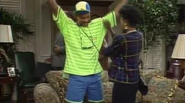 Will (Will Smith) Camiseta verde a rayas en The Prince of Bel-Air S01E01