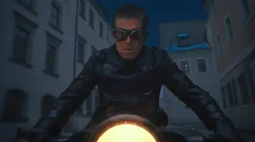 The goggles biker Willem Dafoe in The Grand Budapest Hotel
