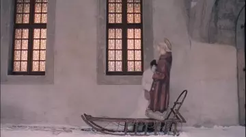 The sled vintage wooden in The Grand Budapest Hotel