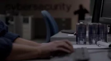 Cans of Red Bull at Allsafe Cybersecurity in Mr Robot