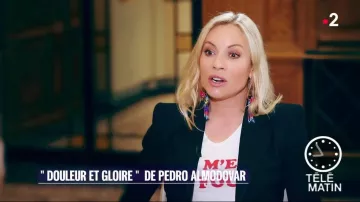 La camiseta zadig y voltaire Je m'en fous de Charlotte Bouteloup en Télématin el 16.05.2019