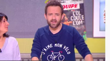 La sudadera azul marino I love my bike de Pierre-antoine Damecour en L'Équipe d'Estelle el 13.05.2019
