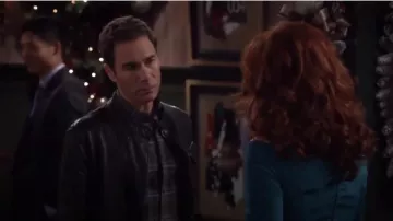 Chaqueta de motocross de cuero John Varvatos usada por Will Truman (Eric McCormack) en Will & Grace (S01E07)