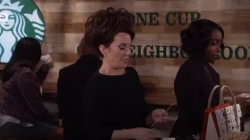 Michael Kors Cuir-Garniture Boucle Crêpe Robe Fourreau porté par Karen Walker (Megan Mullally) dans will & Grace (S01E08)