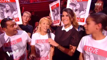 The Blouse peter pan collar in transparent Karine Ferri in The Voice : the most beautiful voice