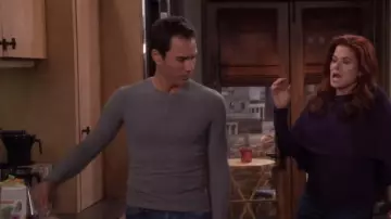 Anthony Thomas Melillo Manches Longues Rib Henley porté par will Truman (Eric McCormack) dans will & Grace (S01E16)