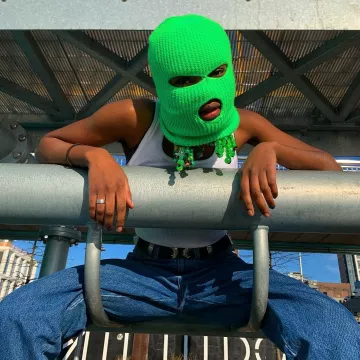 Neon Green Storm mask worn by Taliaagoddess on her In­sta­gram Ac­count @Tal­i­aagod­dess