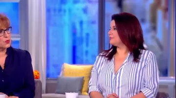 Hugo Boss  Striped Shirt Dress worn by Ana Navarro on The View May17,2019