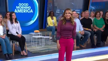 Rag & Bone Oman Tux-Stripe Pantalon porté par Ginger Zee sur Good Morning America Peut 16,2019