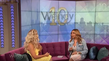 Levi’s Denim “Ex-Boyfriend” zip sleeve trucker jacket worn by Wendy Williams on The Wendy Williams Show May 17,2019